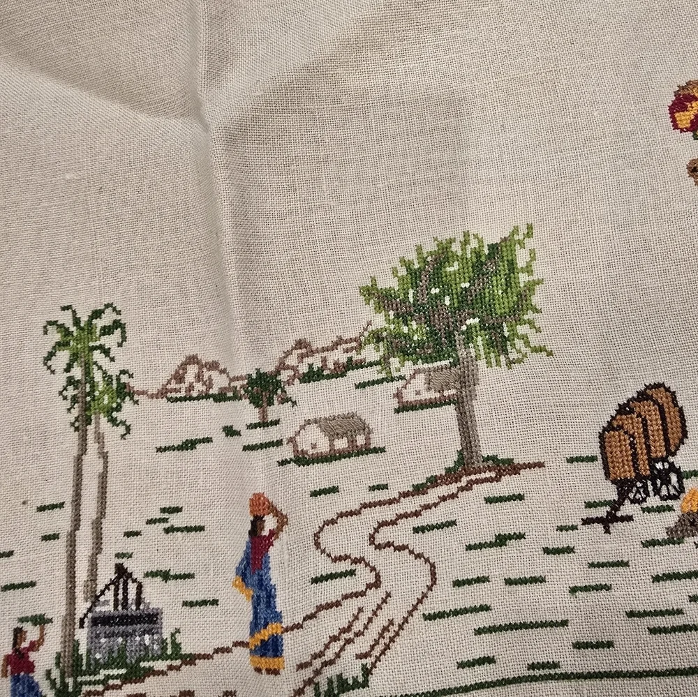 Hand embroidered table and hand linens from Indonesia 1950s
